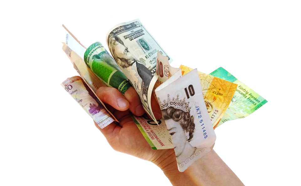 Picture showing a hand that is holding money.