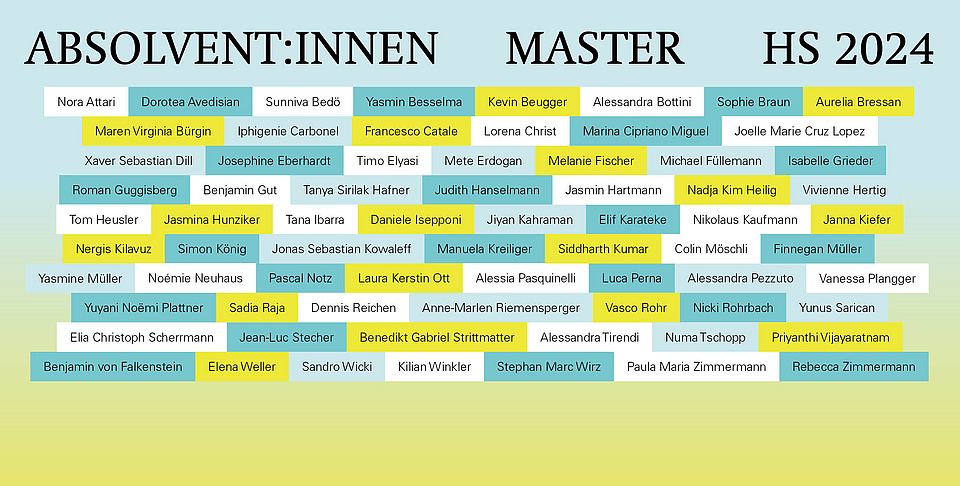 Absolvent:innen Master November 2024