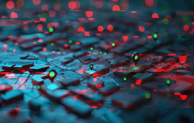 3D image of a city with pins in e-PIAF style