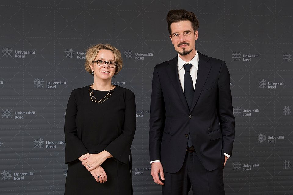 Photo of the Dean Prof. Daniela Thurnherr (left) and Dr. Lukas Schaub (right)