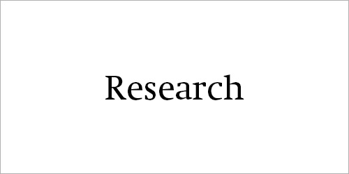 Lettering "Research" in black against a white background.