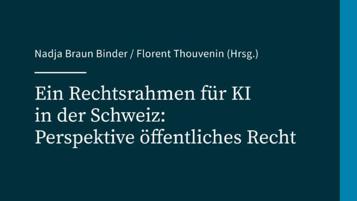 Titelbild des Sammelbands "Ein Rechtsrahmen für KI in der Schweiz: Perspektive öffentliches Recht"