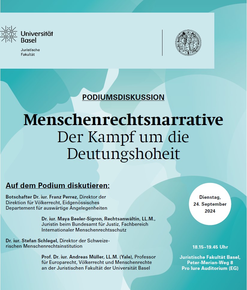 Flyer Podiumsdiskussion Menschenrechtsnarrative